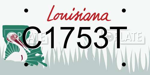 C1753T Louisiana License Plate