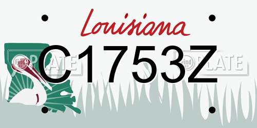 C1753Z Louisiana License Plate