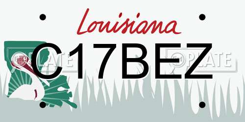 C17BEZ Louisiana License Plate