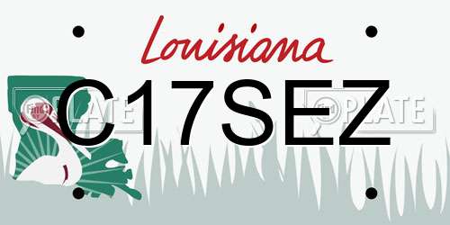 C17SEZ Louisiana License Plate