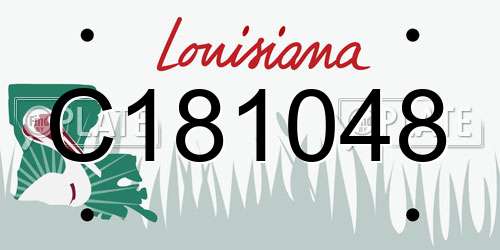 C181048 Louisiana License Plate