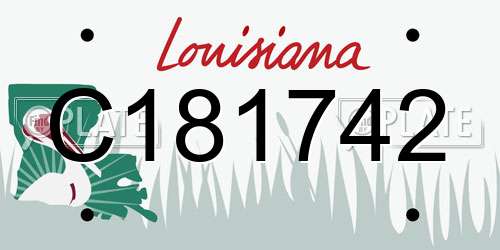 C181742 Louisiana License Plate
