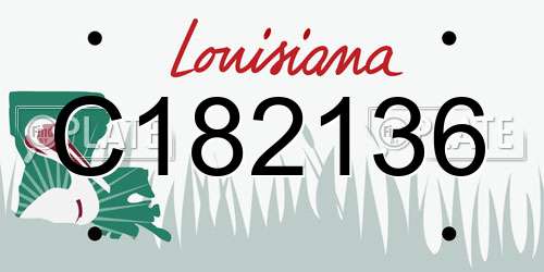 C182136 Louisiana License Plate