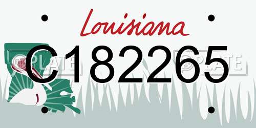 C182265 Louisiana License Plate