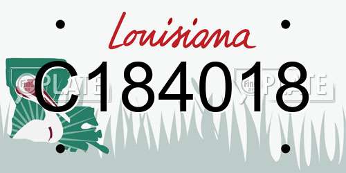 C184018 Louisiana License Plate