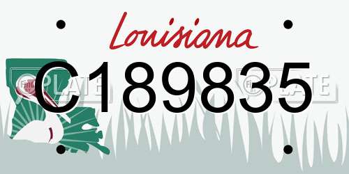 C189835 Louisiana License Plate