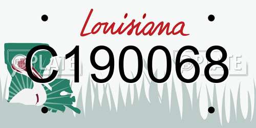 C190068 Louisiana License Plate