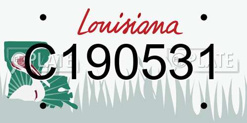 C190531 Louisiana License Plate