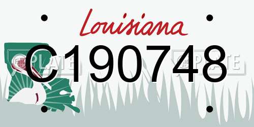 C190748 Louisiana License Plate