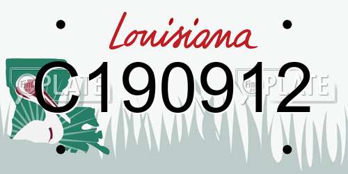 C190912 Louisiana License Plate