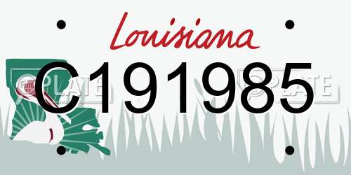 C191985 Louisiana License Plate