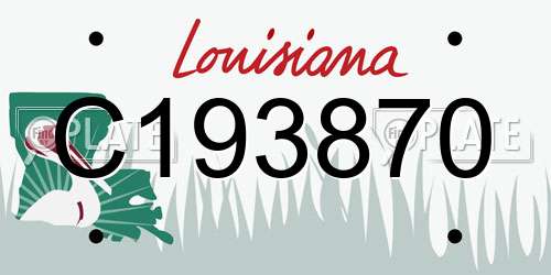 C193870 Louisiana License Plate