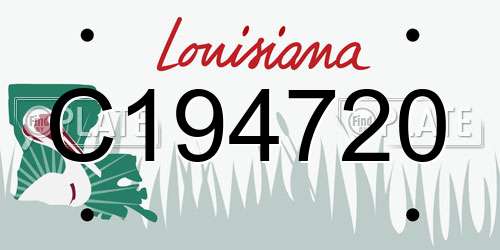 C194720 Louisiana License Plate