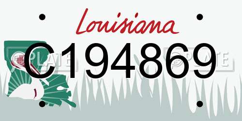 C194869 Louisiana License Plate