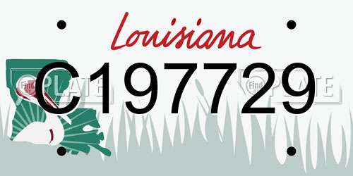 C197729 Louisiana License Plate