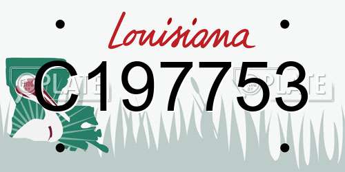 C197753 Louisiana License Plate