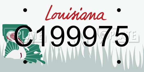 C199975 Louisiana License Plate