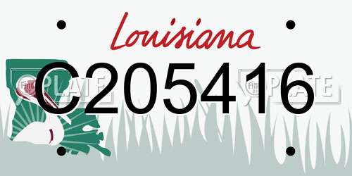 C205416 Louisiana License Plate
