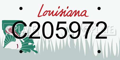 C205972 Louisiana License Plate