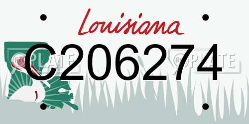 C206274 Louisiana License Plate