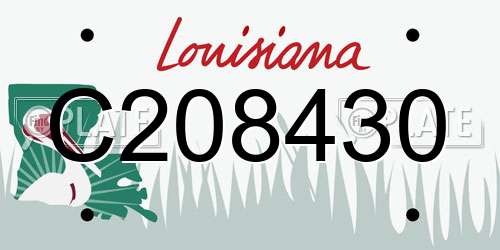 C208430 Louisiana License Plate