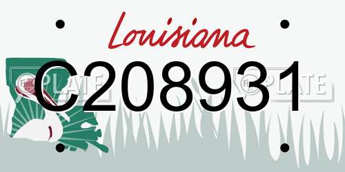 C208931 Louisiana License Plate