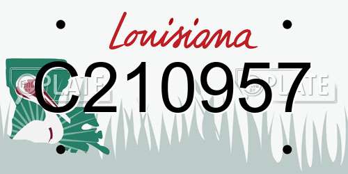 C210957 Louisiana License Plate