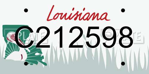 C212598 Louisiana License Plate