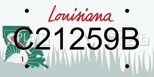 C21259B Louisiana License Plate