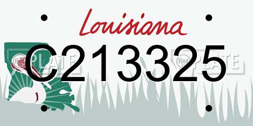 C213325 Louisiana License Plate