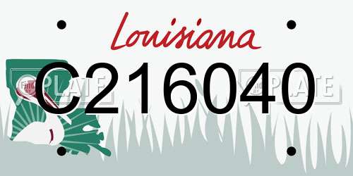 C216040 Louisiana License Plate