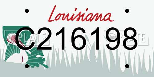 C216198 Louisiana License Plate