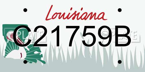 C21759B Louisiana License Plate