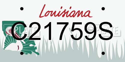 C21759S Louisiana License Plate