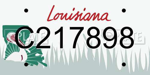 C217898 Louisiana License Plate