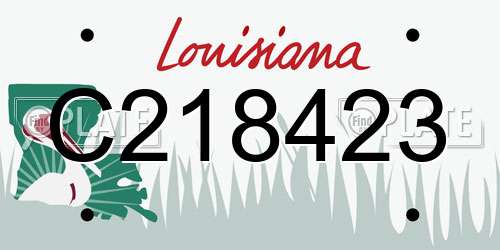 C218423 Louisiana License Plate