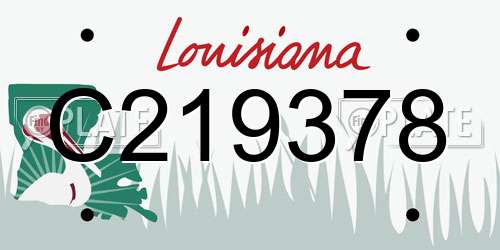 C219378 Louisiana License Plate
