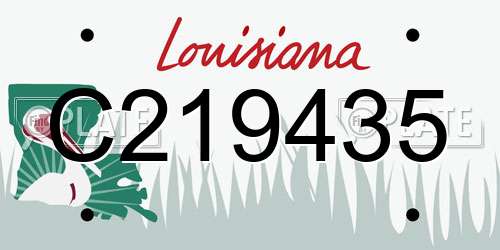 C219435 Louisiana License Plate