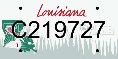 C219727 Louisiana License Plate