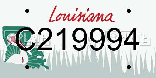 C219994 Louisiana License Plate