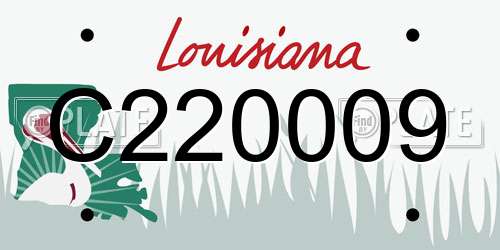 C220009 Louisiana License Plate