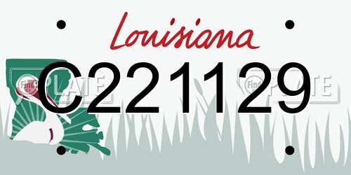 C221129 Louisiana License Plate