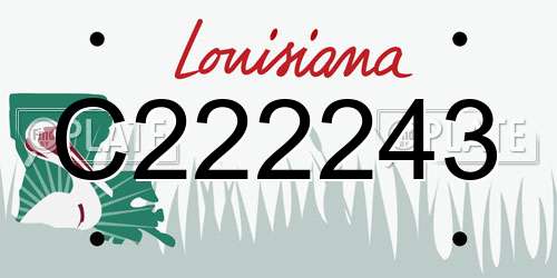 C222243 Louisiana License Plate