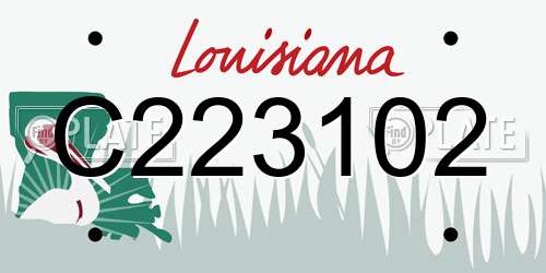 C223102 Louisiana License Plate