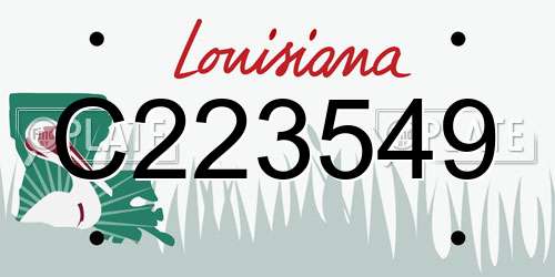 C223549 Louisiana License Plate