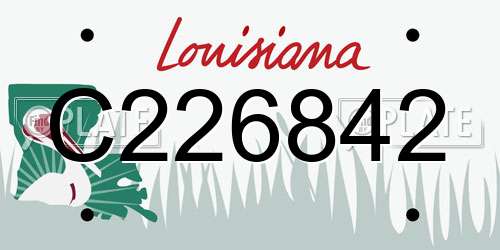 C226842 Louisiana License Plate