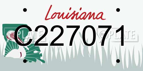 C227071 Louisiana License Plate