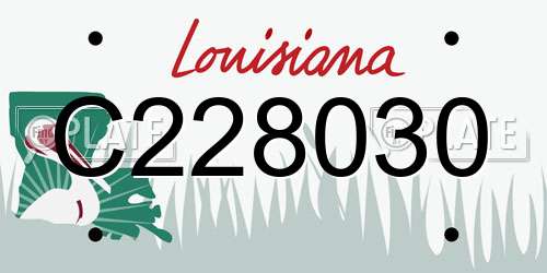 C228030 Louisiana License Plate