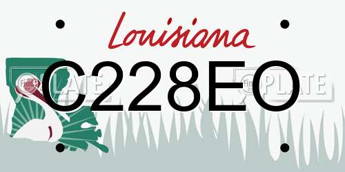 C228EO Louisiana License Plate