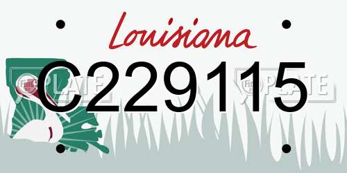 C229115 Louisiana License Plate